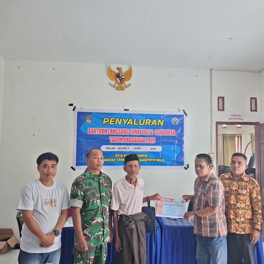 Wujud Kepedulian Pemerintah, BLT Dana Desa 2026 Disalurkan di Desa Benteng Lompoe